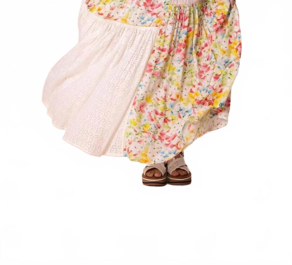 NEW BYTIMO patchwork maxi skirt in bright flowers
